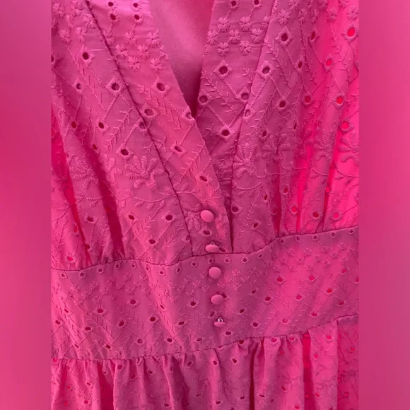 NWT City Studio Junior’s Cotton Embroidered Eyelet Midi Dress - Picture 5 of 12